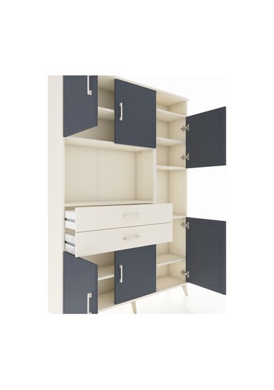 Arges Dolap 9 Raflı 2 Çekmeceli 6 Kapaklı 132x30x195 Aytaşı-antrasit/aytaşı Antrasıt/aytası Arges Dolap 9 Raflı 2 Çekmeceli 6 Kapaklı 132x30x195 Aytaşı-antrasit/aytaşı Antrasıt/aytası