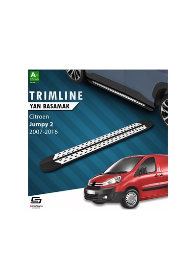 S-dizayn Citroen Jumpy 2 Kısa Şase Trimline Gri Yan Basamak 220 Cm 2007-2016