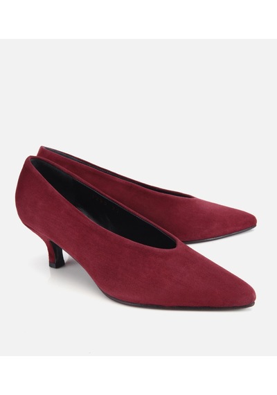 Hotiç Kadın Süet Deri Bordo İnce Topuklu Stiletto 01ayh328990a780 01ayh328990a780
