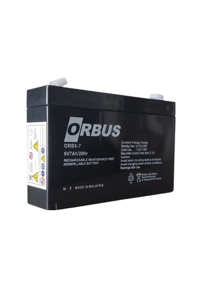 Orbus 6v 7ah Bakımsız Tip Kuru Akü Ebatlar: 150 X 34 X 94mm