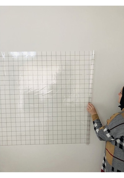 Kareli Şeffaf Tahta Akıllı Kağıt Tahta Yazı Tahtası 120X100 Cm Ka