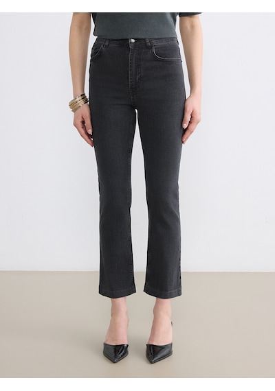 Lcw Jeans Antrasit Yüksek Bel Flare Kadın Jean Pantolon