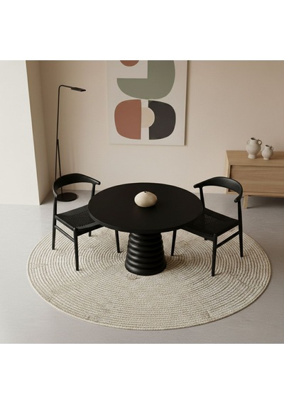 Spirra Yuvarlak Ahşap Yemek Masası 100x100 Siyah Spirra Yuvarlak Ahşap Yemek Masası 100x100 Siyah