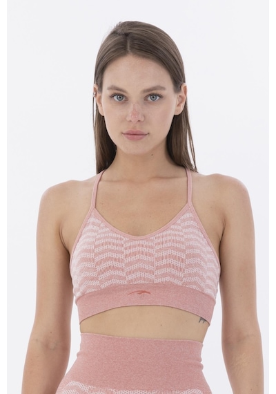 Maraton Active Slimfit Kadın V Yaka Kolsuz Koşu Gül Bra 813089-Gül