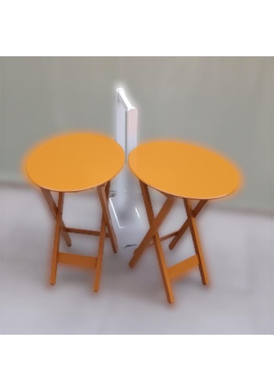 Çanta Zigon Sehpa Oval Model İkili Takım Ahşap Mdf Hardal Renk Uyumu El Yapımı
