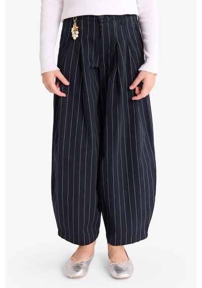 Defacto Kız Çocuk Baggy Fit Charm Detaylı Geniş Paça Gabardin Pantolon G3250a825wnar215 Antrasit-ar215