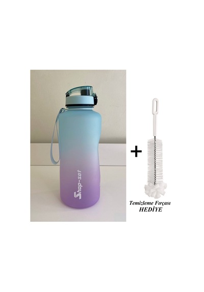 Shop-Set 2000 Ml Tritan Motivasyonlu Su Matarası Süzgeçli Lila - Açık Mavi Shop-Set 2000 Ml Tritan Motivasyonlu Su Matarası Süzgeçli Lila - Açık Mavi