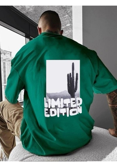 Lımıted Edıtıon Baskılı Oversize Tişört Yeşil