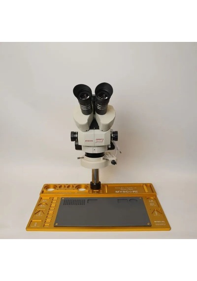 Myscope Td-7s Kamera Yuvalı Profesyonel Trioküler Beyaz Kafa Tamir Mikroskobu Geniş Gold Çalışma Tablası My-7s