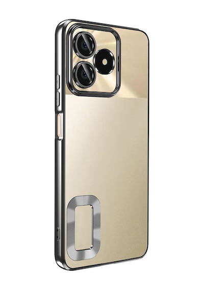 Goocamp Realme C53 Kılıf Kamera Korumalı Logo Gösteren Omega Kapak - Siyah Siyah
