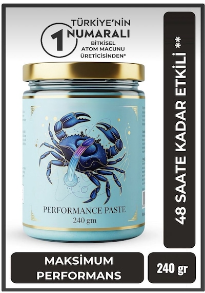 Blue Turkuaz Yengeç Karışık Atom Macun Keçiboynuzu Pekmezli Ballı Güç ve Kuvvet 3 x 240 G