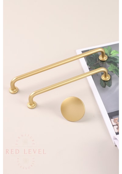 Liva Mat Altın 128 Mm Modern Lüks Metal Kulp Modelleri Mutfak Dolap Çekmece Mobilya Kulbu Mat Altın