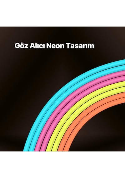 Usb-c - Lightning Hızlı Şarj Kablosu 120cm Neon Neon Turuncu