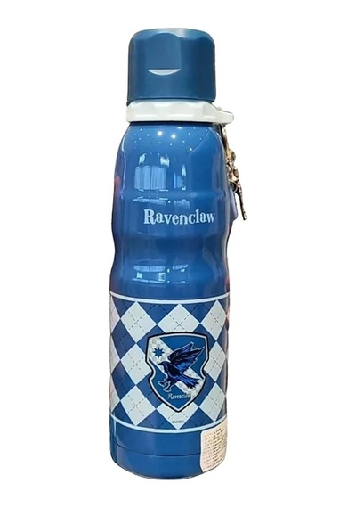Potter Lisanslı Charmlı Termos, 600 Ml Kapasite, Mavi Açık Beyaz