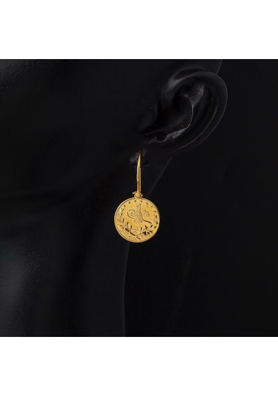 Bilezikci 14 Ayar Altın Tuğralı Küpe KPEGS14K22403