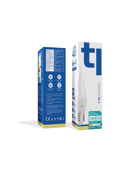 Redeem C37A E27 Mum Ampul, Titreşimsiz, Göz Konforu, 507 Lümen, Tatlı Beyaz, 3500 Kelvin