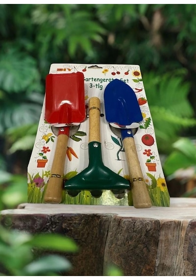 Kürek Tırmık Hobi Seti Kürek Bahçe Seti Metal Başlık 3 Lü Set