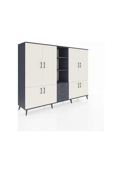Hyperion Dolap 11 Raflı 3 Çekmeceli 8 Kapaklı 220x44x163 Antrasit Antrasit-aytaşı/antrasit Hyperion Dolap 11 Raflı 3 Çekmeceli 8 Kapaklı 220x44x163 Antrasit Antrasit-aytaşı/antrasit