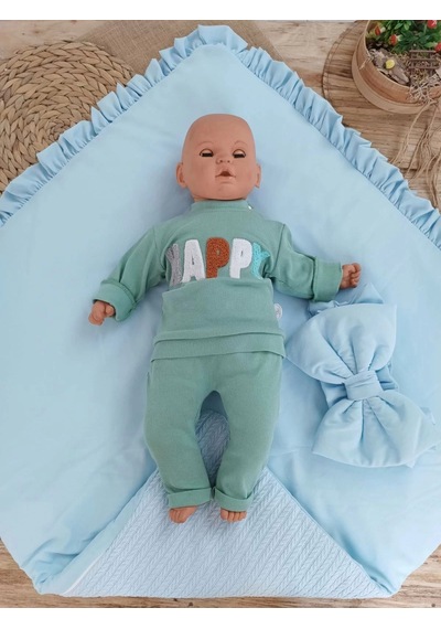 Yenidoğan Tericotton Kumaş Multi Mevsimlik Bebek Battaniyesi Kundak Mavi Mavi