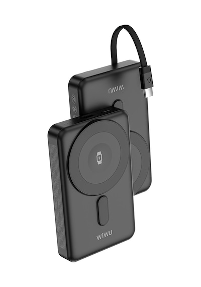 Wiwu Wi-p056 Taşınabilir Wireless Şarj Ve Pd Hızlı Şarj Özellikli Powerbank 15w 10000mah Siyah
