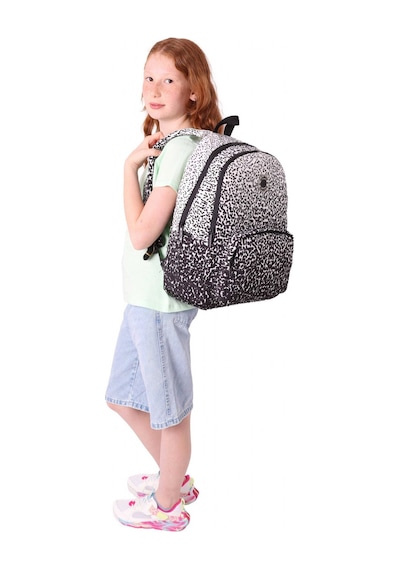 Kaukko Dots Kız Çocuk Üç Bölmeli İlkokul Ve Ortaokul Çantası - Siyah Nokta Desenli - K1804 Siyah