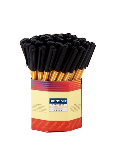 Pensan Tükenmez Kalem 1010 Siyah Office Pen 60'lı Paket