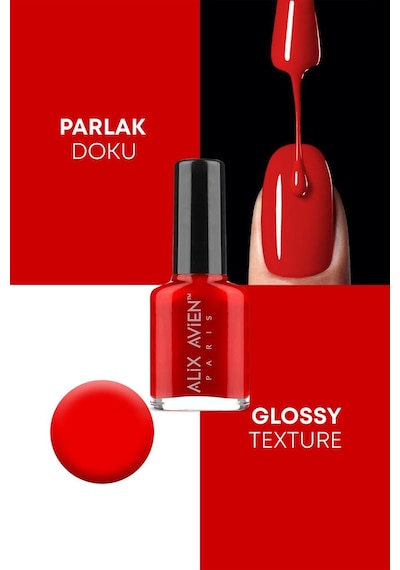 Alix Avien Kırmızı Oje 103 Yüksek Pigmentli Uzun Süreli Kalıcılık Hızlı Kuruma Nail Lacquer 103