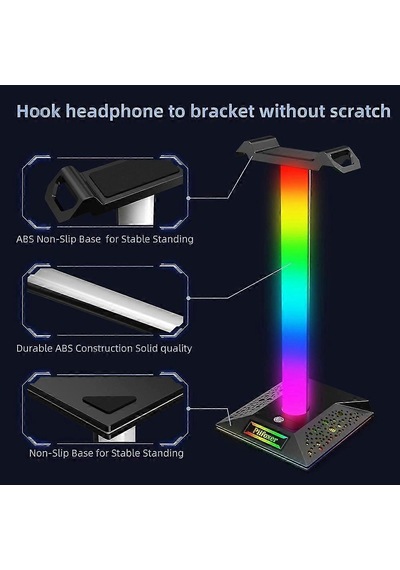 Hpy Pazar Rgb Gaming Kulaklık Standı Usb, Dokunmatik Işıklı