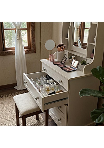 Modüler Organizer Set Çekmece İçi Dolap İçi Düzenleyici Organizer Kristal 2'li Set Açık Beyaz