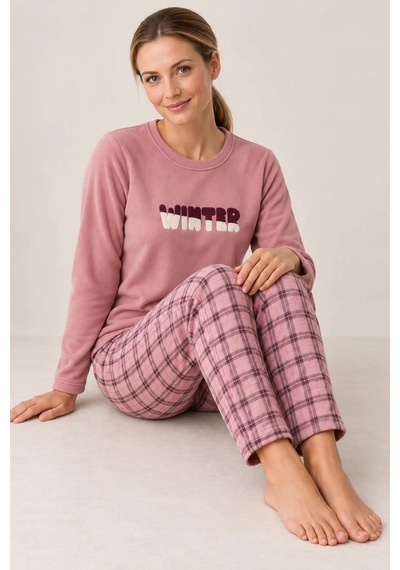Gd Goldoremi Kadın Ekose Desen Likralı Termal Rahat Kumaş Gül Uzun Kollu Pijama Takımı GÜL KURUSU Gd Goldoremi Kadın Ekose Desen Likralı Termal Rahat Kumaş Gül Uzun Kollu Pijama Takımı GÜL KURUSU