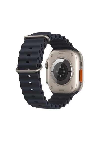 Apple Uyumlu  Watch  10 Serisi 46mm Redclick Krd-75 Terletmez Dalgalı Tasarım Silikon Kordon