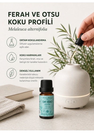 Minia Bahçe Bitki Ve Sanat Atölyesi Saf ve Katkısız Bitkisel Uçucu Çay Ağacı Yağı 10 ML