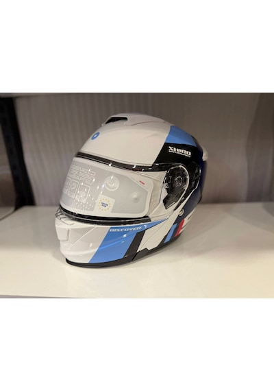 Shiro Discover Spower Kask Parlak Beyaz - Mavi