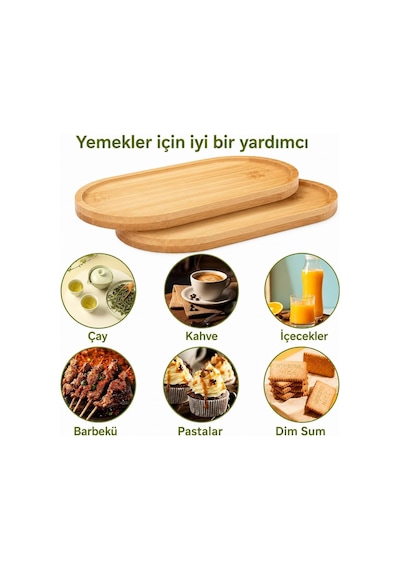 4 Lü Bambu Servis Tepsisi Seti Doğal Ahşap Bambu, Yuvarlatılmış Kenarlı, Kahvaltı Tepsisi, Sunum Ve Servis İçin Çok Amaçlı, Dayanıklı, Şık Ve Modern Bambu Tepsi Seti Çok Renkli