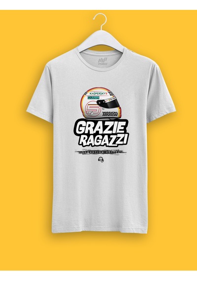 Fnbx Sebastian Vettel Grazie Ragazzi T-shirt Beyaz
