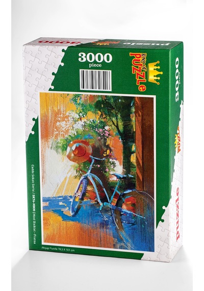 King Of Puzzle Mavi Bisiklet - Fransa Ahşap Puzzle 3000 Parça
