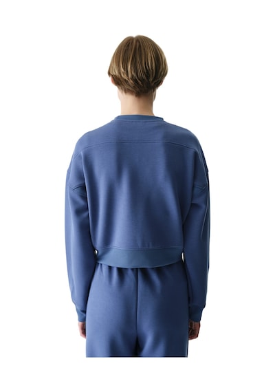 Penti Mavi İpeksi Dokunuş Silky Touch Kontrast Detaylı Bisiklet Yaka Sweatshirt