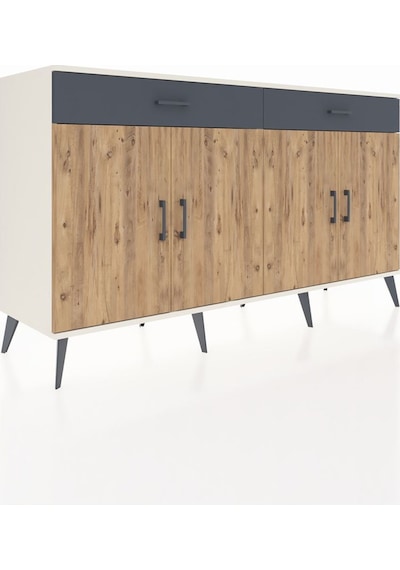 Hyperion Konsol 4 Raflı 2 Çekmeceli 4 Kapaklı 176x44x99 Aytaşı-çam/antrasit Aytası/atlas Çam - Aytası