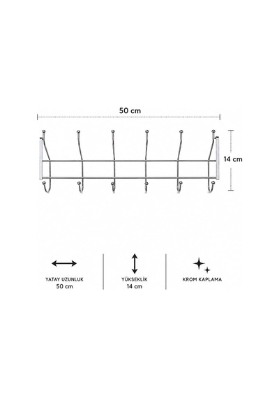 12'li Krom Kapı Arkası Askılık - 50 Cm Genişlik, Vidasız Matkapsız Kapı Üstü Askı, Çok Amaçlı E 12'li Krom Kapı Arkası Askılık - 50 Cm Genişlik, Vidasız Matkapsız Kapı Üstü Askı, Çok Amaçlı E