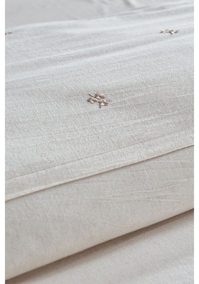 Doqu Home Rosabelle Keten Nevresim Takımı Çift Canvas Ekru