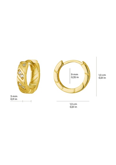 14 Ayar Taşlı Modern Halka Altın Küpe 2,46 Gr-6375
