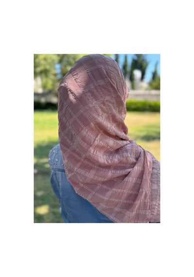 Aldaıyr Jakarlı Caz Eşarp 120 X120 Pamuk İkinci Desen Koyu pudra