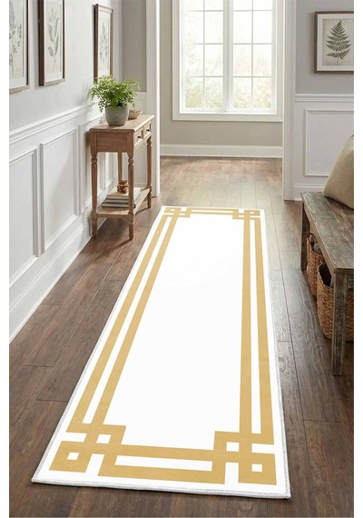 Yıkanabilir Yolluk 50 Beyaz - Gold