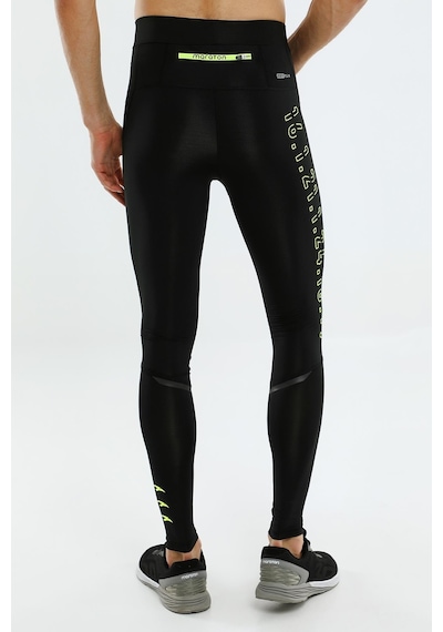 Maraton Sportswear Slimfit Erkek Basic Siyah-neonsarı Tayt 20100-siyah-neonsarı