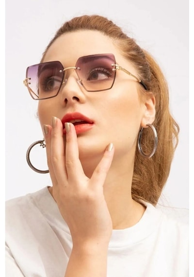 Unisex Güneş Gözlüğü Kristal Desenli