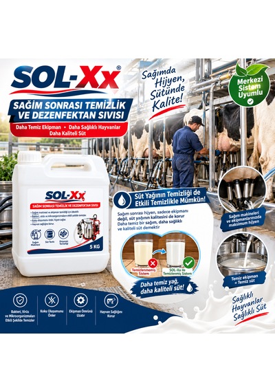 Sol-xx Sağım Sonrası Temizlik Ve Dezenfektan Sıvısı 5 Kg
