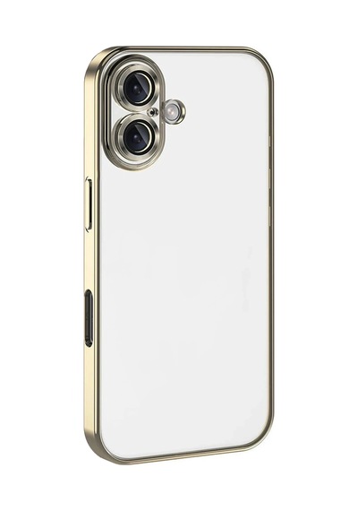 Newface - 335 - Apple Apple iPhone Uyumlu 17 Razer Lensli Silikon - Edntrend - - Gold