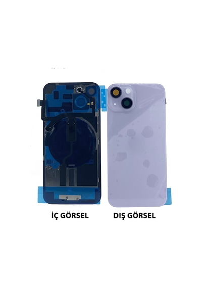 Teknonet Apple Uyumlu iPhone 14 Kamera Camlı Batarya Kapağı + 001