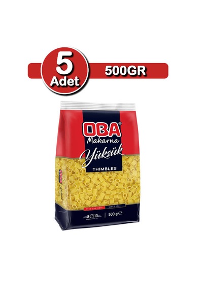 Oba Yüksük Makarna 500 G X 5 Adet Ev Tipi Çoklu Paket