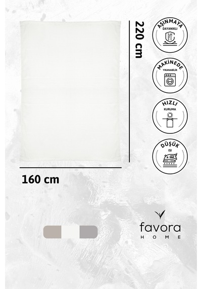 Nayra Keten Masa Örtüsü 160x220 - Krem Krem